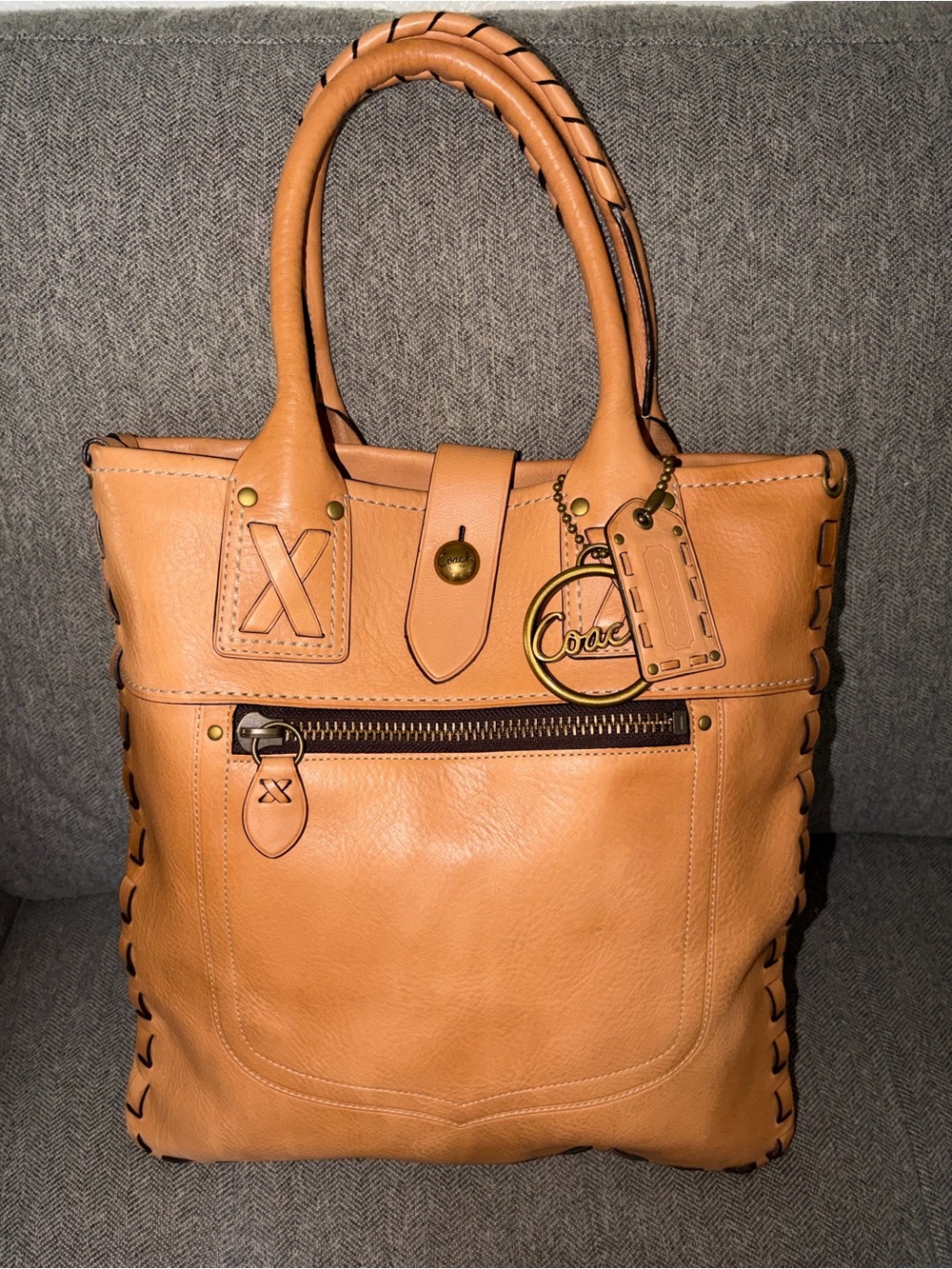 Coach Legacy Thompson Slim Braided Leather Tote Bag